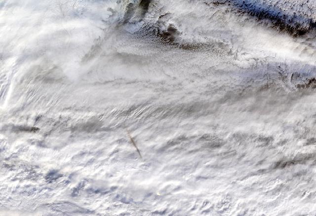 NASA image: MODIS Images Fireball over Bering Sea