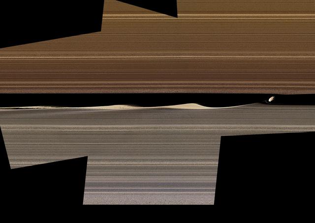 NASA image: Embedded Moons Sculpt Saturn's Rings
