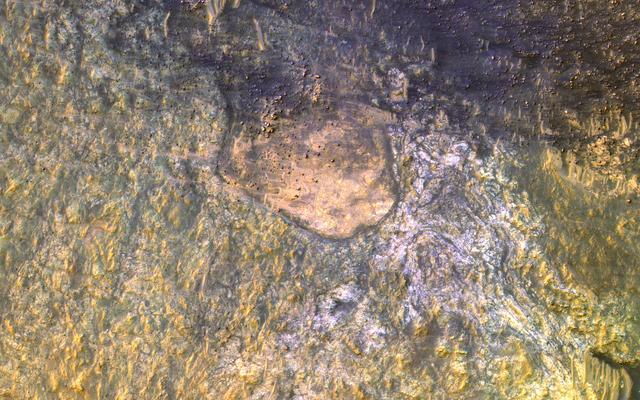 NASA image: Bedrock on the Floor of Kaiser Crater