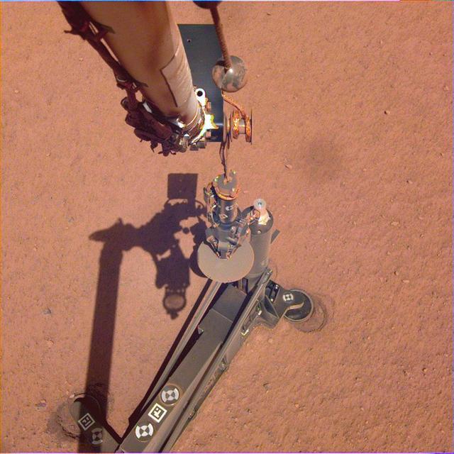 NASA image: Arm Camera: InSight Lifts the Mole's Support Structure