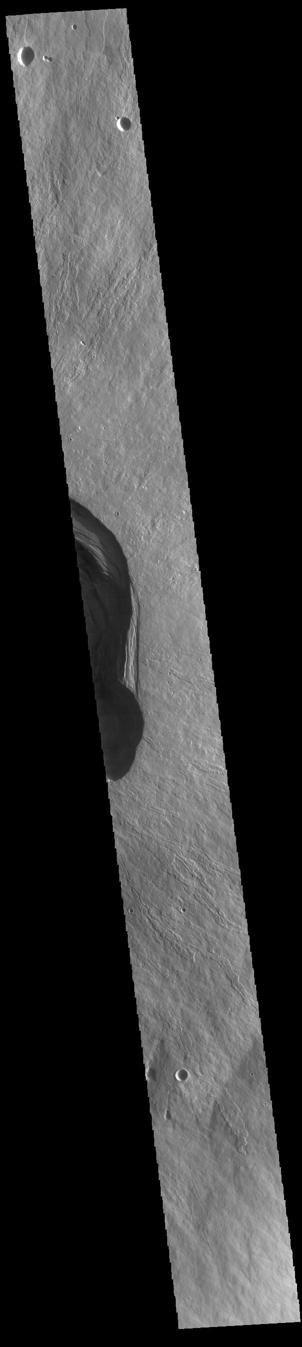Today's VIS image is located on the summit of Ascraeus Mons, one of the three large Tharsis region volcanoes.  Orbit Number: 77470 Latitude: 11.1614 Longitude: 256.126 Instrument: VIS Captured: 2019-06-02 04:32  https://photojournal.jpl.nasa.gov/catalog/PIA23331