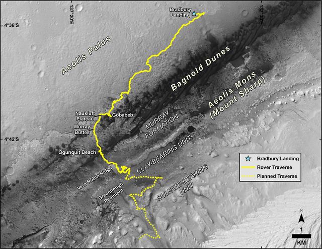 NASA image: Mid-2019 Map of NASA's Curiosity Rover Mission