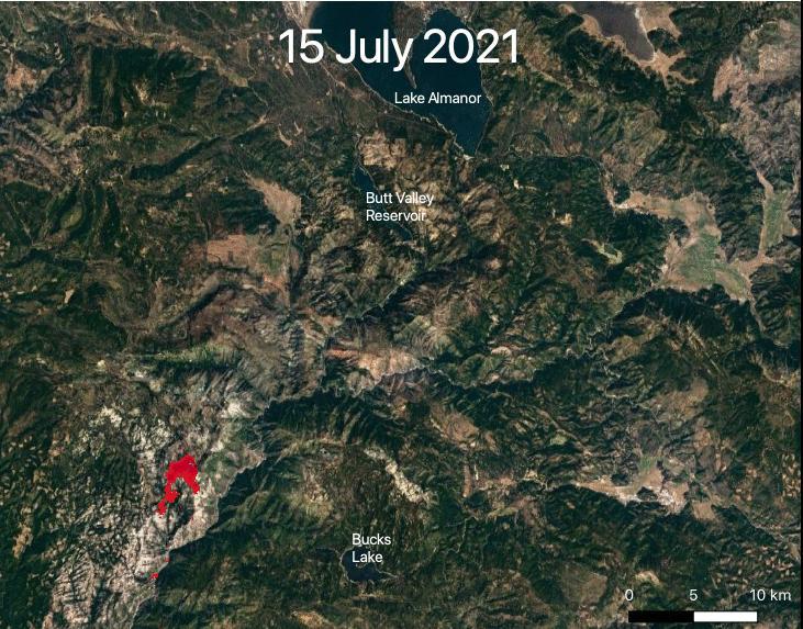 NASA image: ECOSTRESS Views 2021 Northern California Dixie Fire