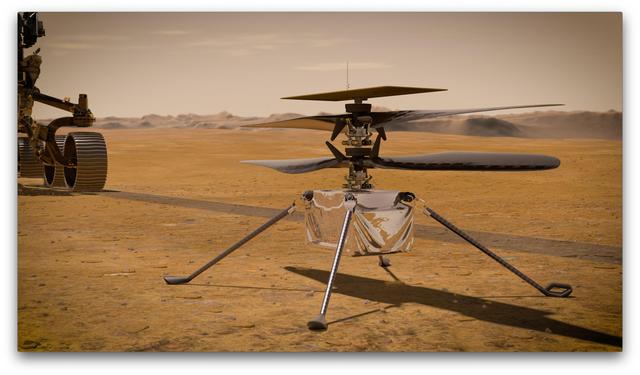 NASA image: Ingenuity Mars Helicopter on the Martian Surface (Artist's Concept)
