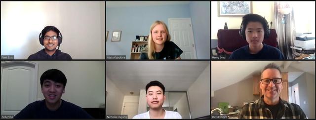 For the fourth consecutive year, Irvine's University High School won the Southern California regional round of the National Science Bowl, hosted by JPL. The team, including coach David Knight (lower right), paused for a group shot after their victory on March 20, 2021.  https://photojournal.jpl.nasa.gov/catalog/PIA23730