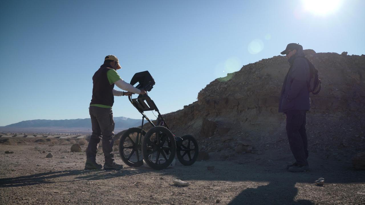 A member of a science field team operates a subsurface radar in the Nevada desert in February 2020 as part of a practice exercise. Over the course of several days, the field team stood in for NASA's Perseverance rover, sending data to and receiving commands from scientists located remotely, just as the rover will after landing on Mars in February 2021.  https://photojournal.jpl.nasa.gov/catalog/PIA23778