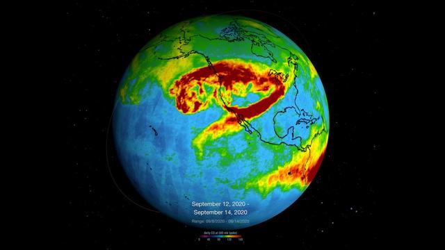 NASA image: NASA's AIRS Instrument Monitors Carbon Monoxide From California Wildfires