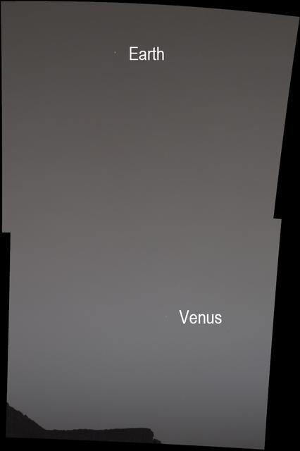 NASA image: Curiosity Rover Finds Earth and Venus in the Martian Sky