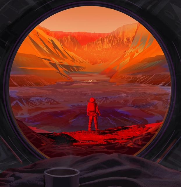 NASA image: NASA Astronaut Stands on Mars (Illustration)