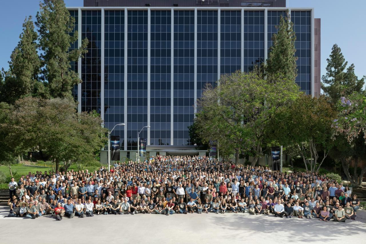 Members of the Mars 2020 Perseverance rover mission pose at NASA's Jet Propulsion Laboratory, which manages the mission, on July 17, 2019. https://photojournal.jpl.nasa.gov/catalog/PIA23923