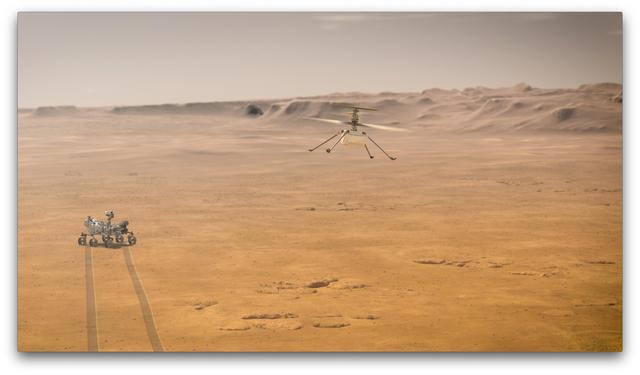 A Mars Rover and a Mars Flyer (Artist's Concept)