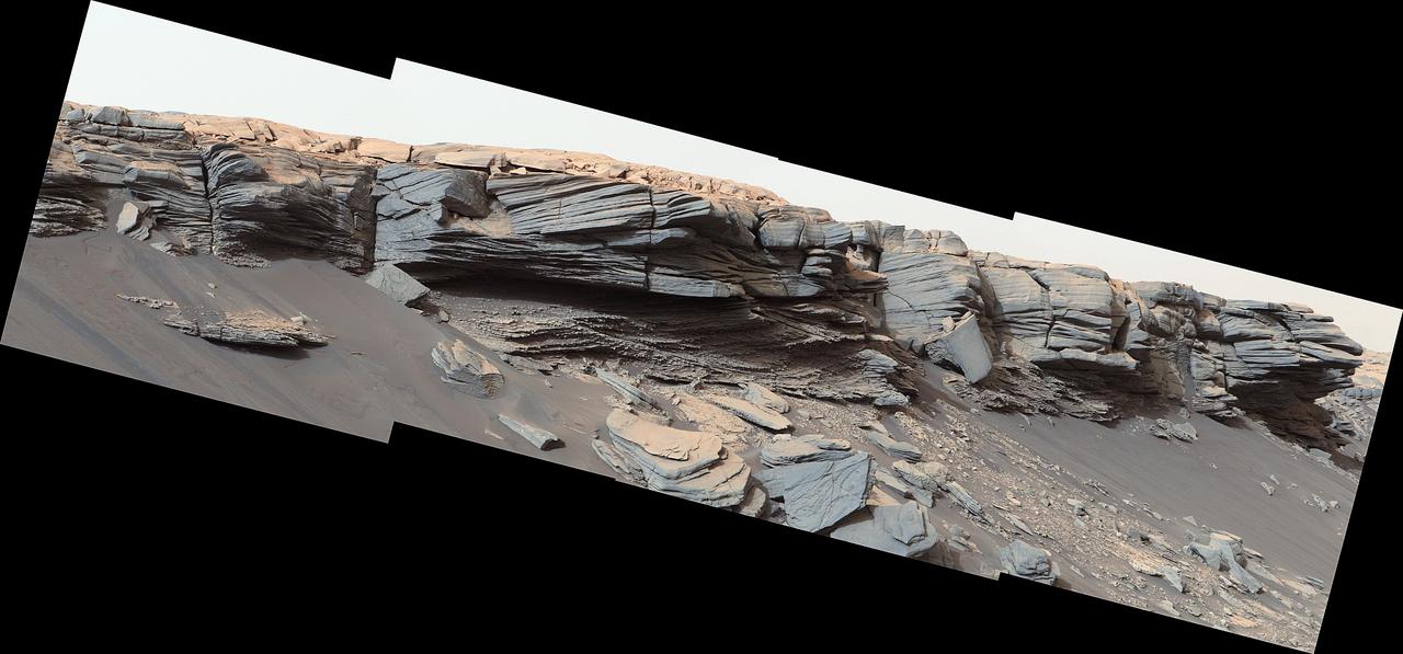 The goosebump-like features in the center of this image were formed by water billions of years ago. NASA's Curiosity Mars rover discovered them as it crested the slope of "Greenheugh Pediment" on Feb. 24, 2020, the 2685th Martian day, or sol, of the mission. https://photojournal.jpl.nasa.gov/catalog/PIA23975