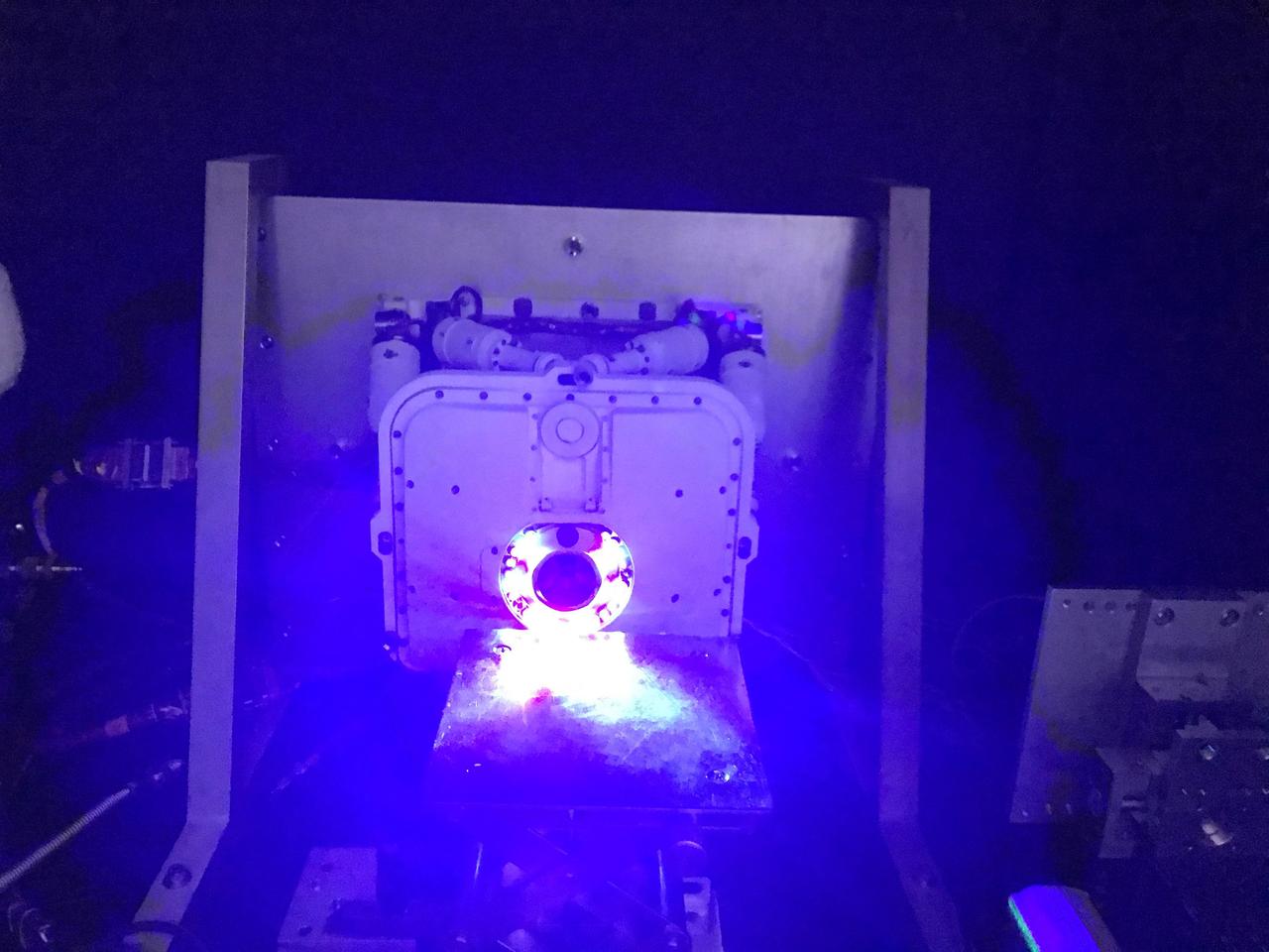 The Planetary Instrument for X-ray Lithochemistry (PIXL), one of seven instruments aboard NASA's Perseverance Mars rover, requires pictures of rock targets to autonomously position itself. Because PIXL works at night, it is equipped with light diodes circling its opening to take pictures of rock targets in the dark. Using artificial intelligence, PIXL relies on the images to determine how far away it is from a target to be scanned.  https://photojournal.jpl.nasa.gov/catalog/PIA24095