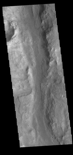This VIS image shows a small section of Ma'adim Valles. Ma'adim Valles is an outflow channel that starts in the southern lowlands and flows northward into Gusev crater, the home of the MER Spirit rover. Located in Terra Cimmeria, the channel is 700km (435 miles) long, with widths up to 20 km (12 miles) and depths to 2 km (1.2 miles) in places.  Orbit Number: 82901 Latitude: -24.5592 Longitude: 176.226 Instrument: VIS Captured: 2020-08-22 09:06  https://photojournal.jpl.nasa.gov/catalog/PIA24183