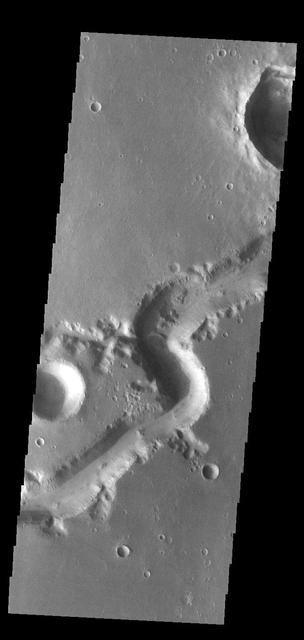 Today's VIS image shows a small section of Nirgal Valles. Located in Noachis Terra, Nirgal Valles is 610km long (379 miles).  Orbit Number: 83514 Latitude: -28.1171 Longitude: 319.016 Instrument: VIS Captured: 2020-10-11 16:26  https://photojournal.jpl.nasa.gov/catalog/PIA24273