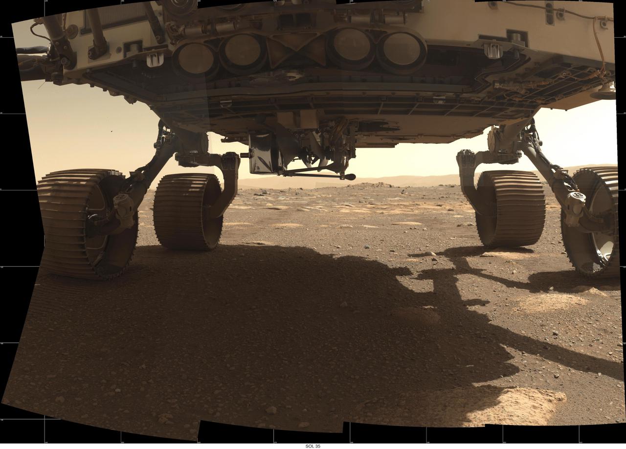 This animation shows each step of the Ingenuity helicopter deploying from the belly of NASA's Perseverance Mars rover from March 26 to April 3, 2021. The final image shows the helicopter on the ground after the rover drove about 13 feet (4 meters) away. These images were taken by the WATSON (Wide Angle Topographic Sensor for Operations and eNgineering) camera on the SHERLOC (Scanning Habitable Environments with Raman and Luminescence for Organics and Chemicals) instrument, located at the end of the rover's long robotic arm. NASA's Jet Propulsion Laboratory built and manages operations of Perseverance and Ingenuity for the agency. Caltech in Pasadena, California, manages JPL for NASA. WATSON was built by Malin Space Science Systems (MSSS) in San Diego and is operated jointly by MSSS and JPL. The Mars helicopter technology demonstration activity is supported by NASA's Science Mission Directorate, the NASA Aeronautics Research Mission Directorate, and the NASA Space Technology Mission Directorate. A key objective for Perseverance's mission on Mars is astrobiology, including the search for signs of ancient microbial life. The rover will characterize the planet's geology and past climate, pave the way for human exploration of the Red Planet, and be the first mission to collect and cache Martian rock and regolith (broken rock and dust). Subsequent NASA missions, in cooperation with ESA (European Space Agency), would send spacecraft to Mars to collect these sealed samples from the surface and return them to Earth for in-depth analysis. The Mars 2020 Perseverance mission is part of NASA's Moon to Mars exploration approach, which includes Artemis missions to the Moon that will help prepare for human exploration of the Red Planet. Animation available at https://photojournal.jpl.nasa.gov/catalog/PIA24548