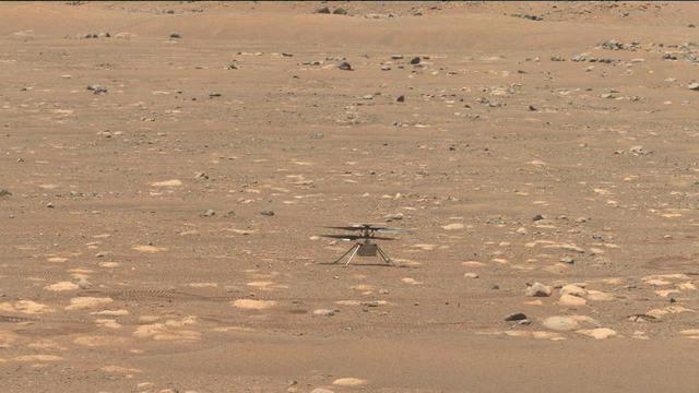 NASA's Ingenuity helicopter does a slow spin test of its blades on April 8, 2021, the 48th Martian day, or sol, of the mission. This image was captured by the Mastcam-Z on NASA's Perseverance Mars rover. The Ingenuity Mars Helicopter was built by JPL, which also manages this technology demonstration project for NASA Headquarters. It is supported by NASA's Science Mission Directorate, Aeronautics Research Mission Directorate, and Space Technology Mission Directorate. NASA's Ames Research Center and Langley Research Center provided significant flight performance analysis and technical assistance during Ingenuity's development. A key objective for Perseverance's mission on Mars is astrobiology, including the search for signs of ancient microbial life. The rover will characterize the planet's geology and past climate, pave the way for human exploration of the Red Planet, and be the first mission to collect and cache Martian rock and regolith (broken rock and dust). Subsequent NASA missions, in cooperation with ESA (European Space Agency), would send spacecraft to Mars to collect these sealed samples from the surface and return them to Earth for in-depth analysis. The Mars 2020 Perseverance mission is part of NASA's Moon to Mars exploration approach, which includes Artemis missions to the Moon that will help prepare for human exploration of the Red Planet. Movie avaiable at https://photojournal.jpl.nasa.gov/catalog/PIA24582