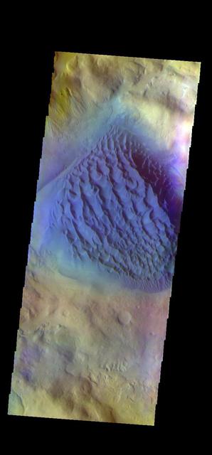 NASA image: Matara Crater Dunes - False Color