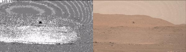 NASA's Ingenuity Mars Helicopter is seen here at the end of its fourth flight, on April 30, 2021. This enhanced video shows the dust kicked up by the helicopter's spinning rotors. Scientists can analyze this dust to learn more about the Martian environment.  This video was captured by the Mastcam-Z imager aboard NASA's Perseverance rover. Two files are available for the Mastcam-Z's left and right eyes. The files are available as both mp4s and GIFs.  Arizona State University in Tempe leads the operations of the Mastcam-Z instrument, working in collaboration with Malin Space Science Systems in San Diego.  A key objective for Perseverance's mission on Mars is astrobiology, including the search for signs of ancient microbial life. The rover will characterize the planet's geology and past climate, pave the way for human exploration of the Red Planet, and be the first mission to collect and cache Martian rock and regolith (broken rock and dust).  Subsequent NASA missions, in cooperation with ESA (European Space Agency), would send spacecraft to Mars to collect these sealed samples from the surface and return them to Earth for in-depth analysis.  The Mars 2020 Perseverance mission is part of NASA's Moon to Mars exploration approach, which includes Artemis missions to the Moon that will help prepare for human exploration of the Red Planet.  Movies available at https://photojournal.jpl.nasa.gov/catalog/PIA24666