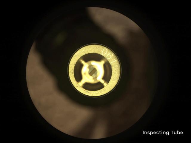 As part of its search for signs of ancient life on Mars, Perseverance is the first rover to bring a sample caching system to the Red Planet that will package promising samples for return to Earth by a future mission. This series of images shows NASA's Perseverance rover inspecting and sealing a "witness" sample tube on June 21, 2021 (the 120th sol, or Martian day, of the mission), as it prepares to collect its first sample of Martian rock and sediment.  Witness tubes are similar to the sample tubes that will hold Martian rock and sediment, except they have been preloaded with a variety of materials that can capture molecular and particulate contaminants. They are opened on the Martian surface to "witness" the ambient environment near sample collection sites. With samples returned to Earth in the future, the witness tubes would show whether Earth contaminants were present during sample collection. Such information would help scientists tell which materials in the Martian samples may be of Earth origin.  The sampling system's dedicated camera, the Cachecam, captured these images.  A key objective for Perseverance's mission on Mars is astrobiology, including the search for signs of ancient microbial life. The rover will characterize the planet's geology and past climate, pave the way for human exploration of the Red Planet, and be the first mission to collect and cache Martian rock and regolith (broken rock and dust).  Subsequent NASA missions, in cooperation with ESA (European Space Agency), would send spacecraft to Mars to collect these sealed samples from the surface and return them to Earth for in-depth analysis.  The Mars 2020 Perseverance mission is part of NASA's Moon to Mars exploration approach, which includes Artemis missions to the Moon that will help prepare for human exploration of the Red Planet.  Animation available at https://photojournal.jpl.nasa.gov/catalog/PIA24751
