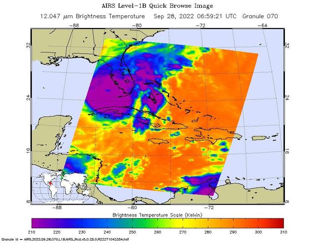 NASA image: Hurricane Ian Captured in Infrared by AIRS