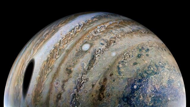 NASA image: Juno Captures Moon Shadow on Jupiter