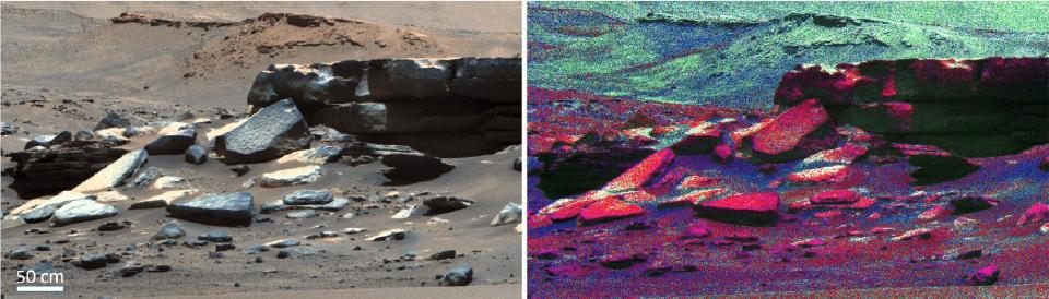 NASA image: Two Perspectives of Séítah Rocks