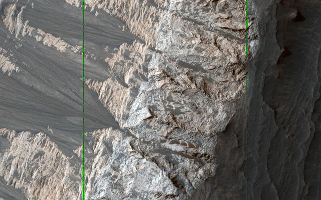 NASA image: Cliffs of Crumbling, Layered Sediments