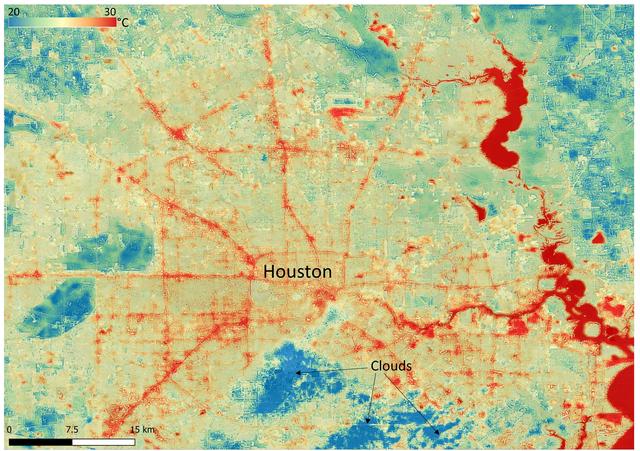 NASA image: NASA's ECOSTRESS Shows Surface Heat in Houston