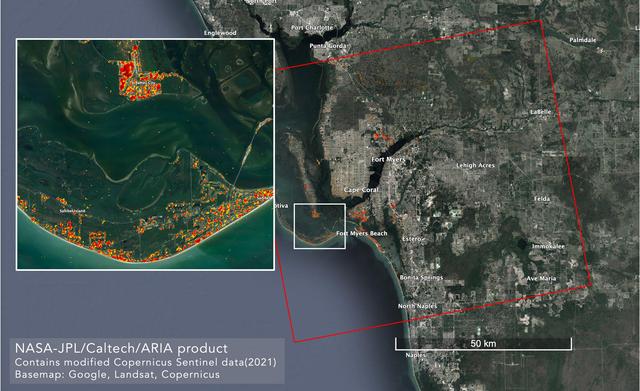 NASA image: ARIA Maps Damage in Fort Myers From Hurricane Ian