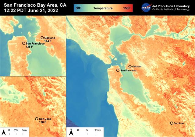 NASA image: High Temperatures in the San Francisco Bay Area