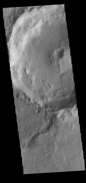 NASA image: Terra Cimmeria Crater Landslide