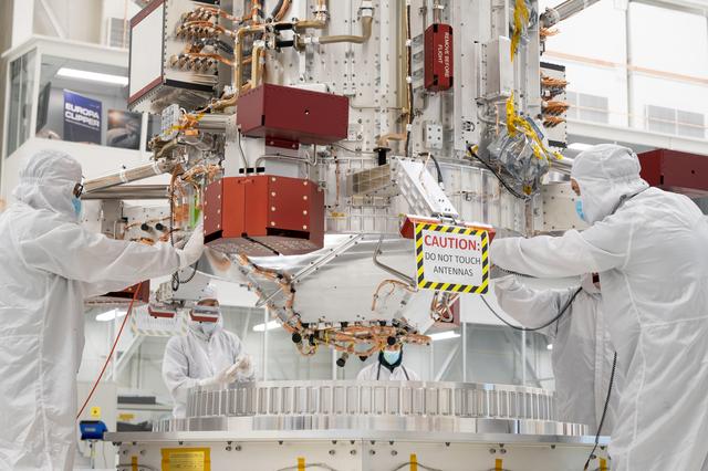 NASA image: Easy Does It: NASA's Europa Clipper Is Lowered Into Place