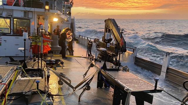 NASA image: High Seas at Sunset During S-MODE Field Campaign