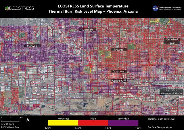 NASA image: NASA's ECOSTRESS Maps Burn Risk Across Phoenix Streets