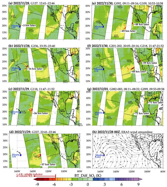 NASA image: NASA's AIRS Instrument Tracks Volcanic Sulfur Dioxide Plume from Mauna Loa Eruption