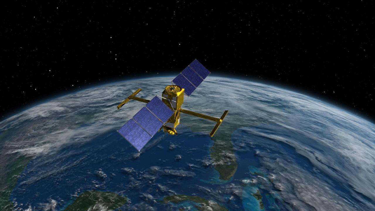 This illustration depicts the Surface Water and Ocean Topography (SWOT) satellite, a mission led by NASA and the French space agency Centre National d'Études Spatiales (CNES). The scientific heart of the SWOT satellite is the Ka-band Radar Interferometer (KaRIn) instrument, which will measure the height of water in Earth's lakes, rivers, reservoirs, and ocean. To do that, KaRIn will transmit radar pulses to Earth's surface and use two antennas – seen to the left and right of the spacecraft bus – to triangulate the return signals that bounce back. Mounted at the ends of a boom 33 feet (10 meters) long, the antennas will collect data over two swaths of Earth's surface at a time, each of them 30 miles (50 kilometers) wide and located on either side of the satellite.  KaRIn will operate in two modes: A lower-resolution mode over the ocean will involve significant onboard processing of the data to reduce the volume of information sent during downlinks to Earth; a higher-resolution mode will be used mainly over land.  https://photojournal.jpl.nasa.gov/catalog/PIA25621