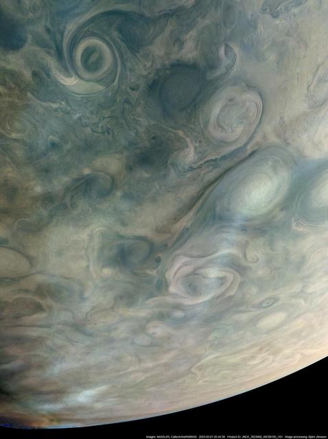 NASA image: NASA's Juno Mission Observes High-Altitude Hazes in Jupiter's atmosphere