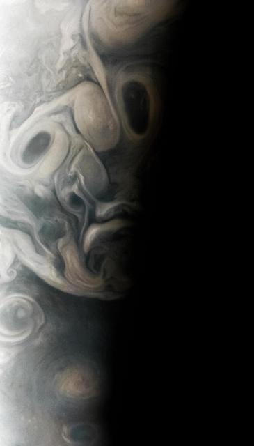 NASA image:  Just in Time for Halloween, NASA's Juno Mission Spots Eerie "Face" on Jupiter