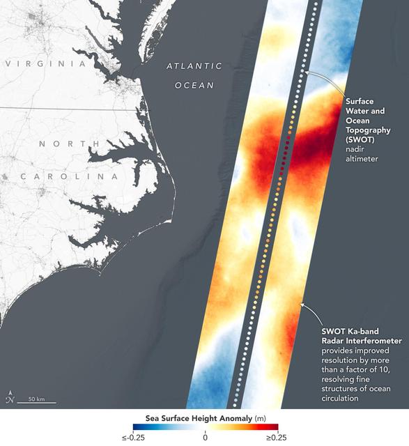 NASA image: SWOT Satellite's Sea Level 'First Light'