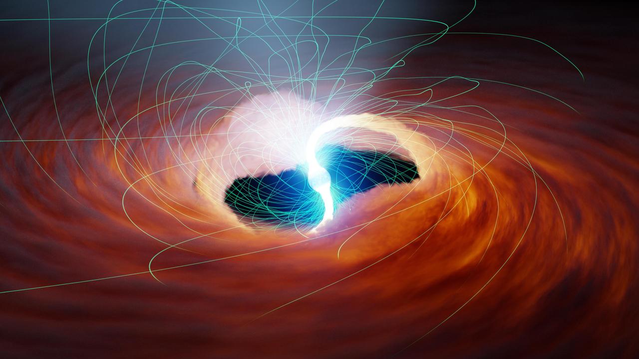 Two rivers of hot gas are siphoned onto the surface of a neutron star (the collapsed remains of a dead star) in this illustration. Neutron stars pack roughly the mass of our Sun into an area about 10 miles (6 kilometers) across. The gravity at the neutron star's surface is about 100 trillion times stronger than the gravitational pull on Earth's surface. Under those conditions, the captured gas accelerates to millions of miles per hour, releasing tremendous energy and radiation when it hits the neutron star's surface. Because these sources of light emit primarily X-rays, they are known as ultra-luminous X-ray sources (ULXs), and are visible by telescopes like NASA's NuSTAR (the Nuclear Spectroscopic Telescope Array).  The neutron star's twisted magnetic field lines are illustrated in green. Some scientists hypothesize that strong magnetic fields like the ones produced by neutron stars can distort the normal shape of atoms from roughly spherical to elongated, stringy shapes. This may ultimately increase an object's maximum possible brightness.  https://photojournal.jpl.nasa.gov/catalog/PIA25781