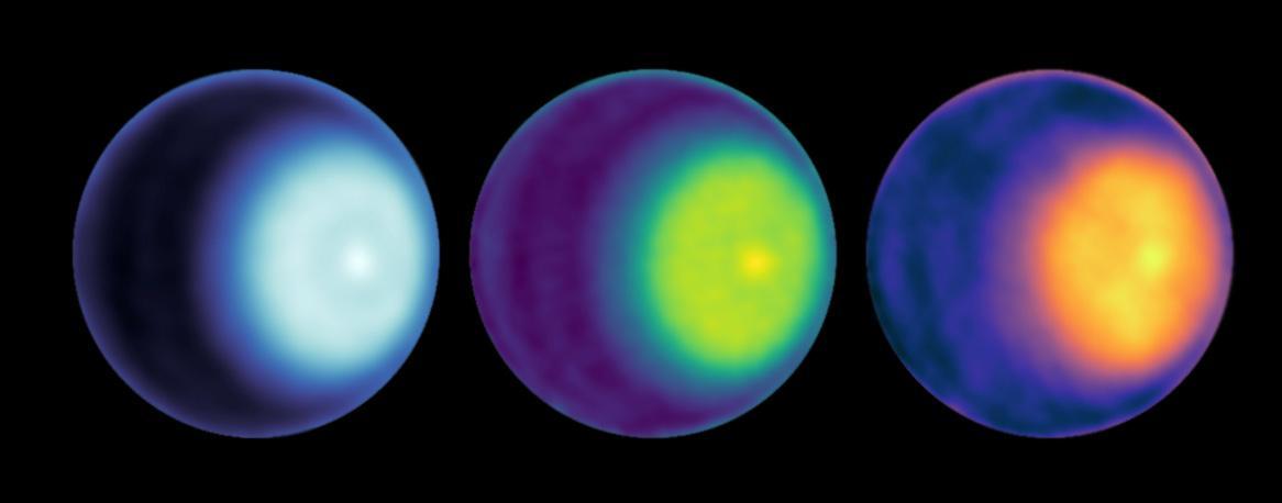 NASA image: Uranus Cyclone With Color Added