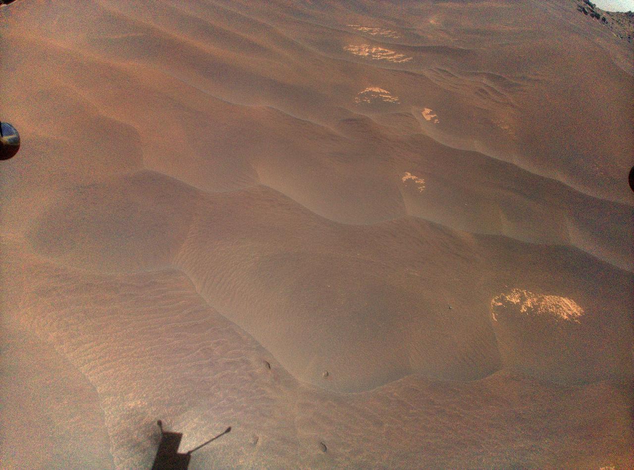 NASA's Ingenuity Mars helicopter captured this view of its "footprints" during Flight 66 on Nov. 3, 2023. The helicopter was being repositioned to the spot where it will spend several weeks during Mars solar conjunction.  https://photojournal.jpl.nasa.gov/catalog/PIA26049