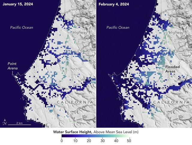 NASA image: California Coastal Flooding Captured in SWOT Data