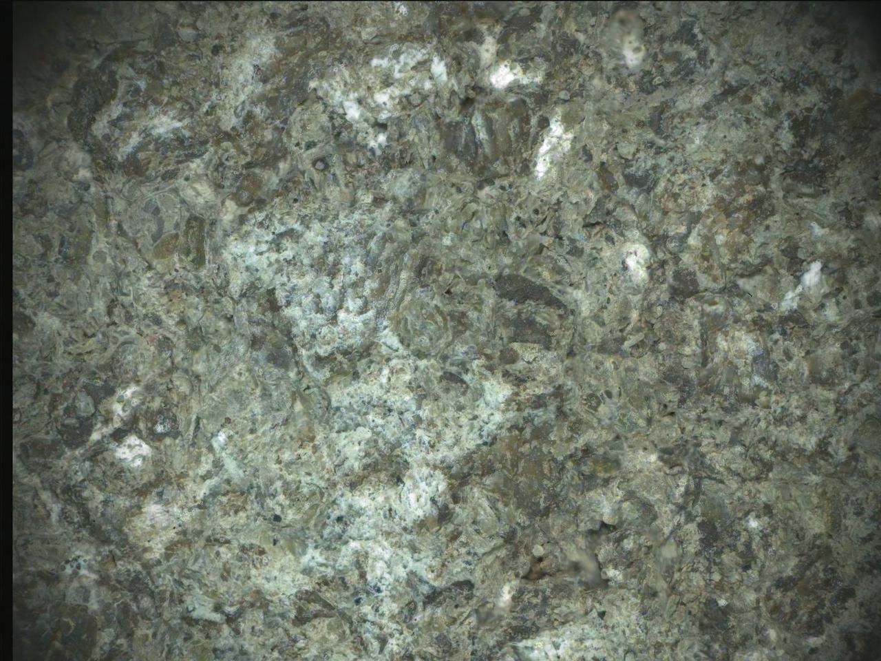 Before collecting a rock sample at a spot nicknamed "Lefroy Bay," NASA's Perseverance Mars rover employed an abrasion tool to wear down the rock surface and then used the Planetary Instrument for X-ray Lithochemistry, or PIXL, to study the rock's internal chemistry. This image is composed of multiple shots of the abrasion patch, dubbed "Bills Bay," that were taken on Oct. 7 and Oct. 11, 2023, the 935th and 939th Martian days, or sols, of the mission.  The image was taken by PIXL's camera, the Autofocus and Context Imager, or ACI. Color was added by overlaying data from WATSON (Wide Angle Topographic Sensor for Operations and eNgineering), a pair of cameras that are part of an instrument called Scanning Habitable Environments with Raman & Luminescence for Organics & Chemicals, or SHERLOC.   On Earth, both silica and carbonates are good at preserving materials left behind by ancient life. Sand grains made of iron-rich carbonate are also mostly found in places on Earth that are good at protecting carbon-based materials known as organics. Organics can be made from both geological and biological sources; the Lefroy Bay sample does not necessarily show signs of ancient microbial life. Samples like Lefroy Bay would have to be brought back to Earth and studied with complex instruments in laboratories for scientists to confirm signs of ancient life, if indeed they are present.  A key objective for Perseverance's mission on Mars is astrobiology, including the search for signs of ancient microbial life. The rover will characterize the planet's geology and past climate, pave the way for human exploration of the Red Planet, and be the first mission to collect and cache Martian rock and regolith (broken rock and dust).  Subsequent NASA missions, in cooperation with ESA (European Space Agency), would send spacecraft to Mars to collect these sealed samples from the surface and return them to Earth for in-depth analysis.  The Mars 2020 Perseverance mission is part of NASA's Moon to Mars exploration approach, which includes Artemis missions to the Moon that will help prepare for human exploration of the Red Planet.  https://photojournal.jpl.nasa.gov/catalog/PIA26205 