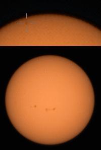 NASA's Perseverance Mars rover used its Mastcam-Z camera to capture Mercury – seen as a tiny speck – passing in front of the Sun on Oct. 28, 2023, the 953th Martian day, or sol, of the mission.  The top portion of the GIF zooms in on the upper part of the Sun seen in Mastcam-Z's view; the reticle highlights the planet's transit. The GIF has been sped up 400 times; the portion of Mercury's transit captured by Mastcam-Z took place in just under an hour.  Arizona State University leads the operations of the Mastcam-Z instrument, working in collaboration with Malin Space Science Systems in San Diego, on the design, fabrication, testing, and operation of the cameras, and in collaboration with the Niels Bohr Institute of the University of Copenhagen on the design, fabrication, and testing of the calibration targets.  A key objective for Perseverance's mission on Mars is astrobiology, including the search for signs of ancient microbial life. The rover will characterize the planet's geology and past climate, pave the way for human exploration of the Red Planet, and be the first mission to collect and cache Martian rock and regolith (broken rock and dust).  The Mars 2020 Perseverance mission is part of NASA's Moon to Mars exploration approach, which includes Artemis missions to the Moon that will help prepare for human exploration of the Red Planet.  Video available at https://photojournal.jpl.nasa.gov/catalog/PIA26250