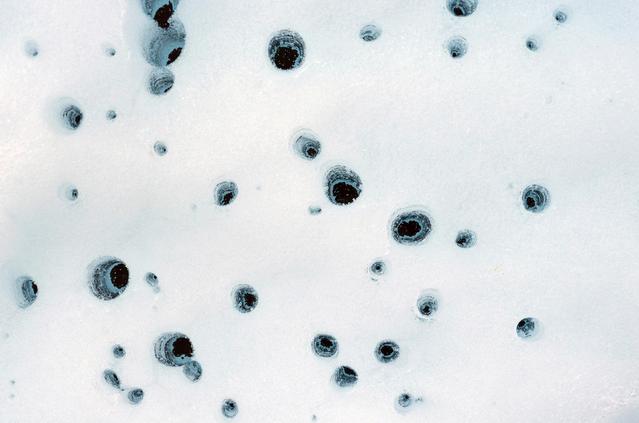 NASA image:  Cryoconite Holes on Matanuska Glacier