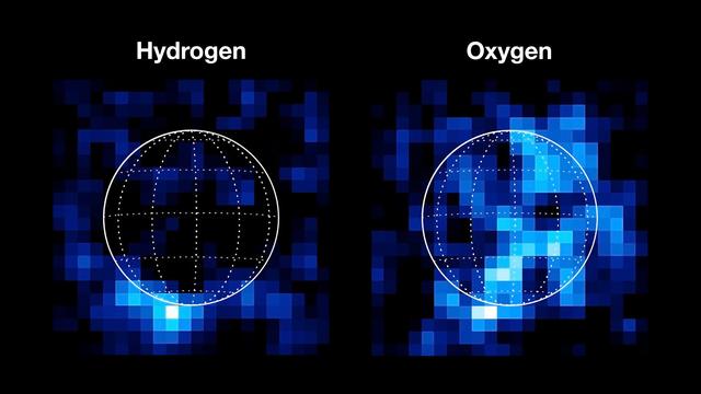 NASA image:  Hubble's Ultraviolet Observations Reveal Hydrogen and Oxygen at Europa