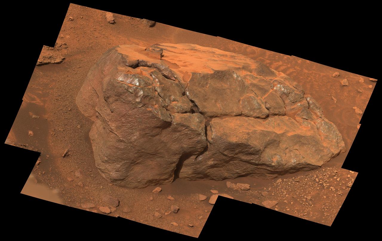 This natural-color, high-resolution mosaic showing "Observation Rock" was taken by the Mastcam-Z instrument on NASA's Perseverance as the rover climbed the western wall of Jezero Crater. The location is near an area the Perseverance science team is calling "Curtis Ridge."  The 14 frames used to generate the mosaic were acquired on Oct. 18, 2024, the 1,302nd Martian day, or sol, of Perseverance's mission.  Arizona State University leads the operations of the Mastcam-Z instrument, working in collaboration with Malin Space Science Systems in San Diego, on the design, fabrication, testing, and operation of the cameras, and in collaboration with the Niels Bohr Institute of the University of Copenhagen on the design, fabrication, and testing of the calibration targets.  A key objective for Perseverance's mission on Mars is astrobiology, including the search for signs of ancient microbial life. The rover will characterize the planet's geology and past climate, pave the way for human exploration of the Red Planet, and be the first mission to collect and cache Martian rock and regolith (broken rock and dust).  Subsequent NASA missions, in cooperation with ESA (European Space Agency), would send spacecraft to Mars to collect these sealed samples from the surface and return them to Earth for in-depth analysis.  The Mars 2020 Perseverance mission is part of NASA's Moon to Mars exploration approach, which includes Artemis missions to the Moon that will help prepare for human exploration of the Red Planet.  https://photojournal.jpl.nasa.gov/catalog/PIA26481