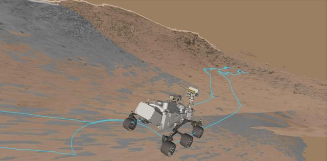 NASA image: View of Rover Driving Software During a Slippery Drive